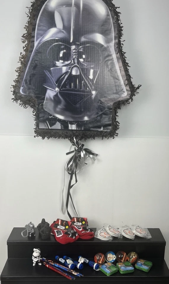 Star Wars Darth Vader Pinata Pull String + 24 Party Favors Ya Otta 22” - Image 3 of 4