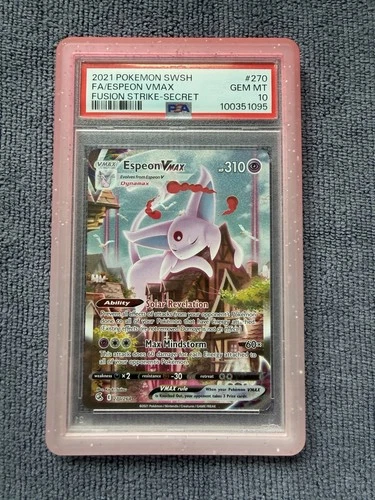 Espeon VMAX Alternate Art Secret 270/264 Swsh08: Fusion Strike Holo PSA 10 Eng
