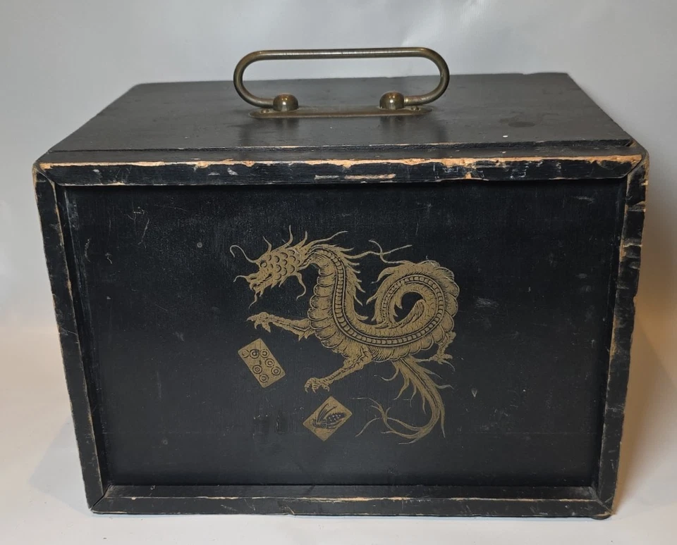 Antique 1920's Bone/Bamboo Mahjong Tiles Case With Betting Sticks China Games - Image 2 of 4