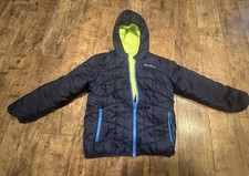 Eddie Bauer Kids 7/8 Small Reversible Hooded Puffer Jacket Blue Green S 8