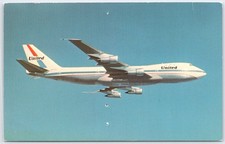 Vintage United Airlines 747 Jet Airplane Postcard 1970 USA