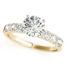 1.60 Ct Round Cut Lab-Created White Diamond Engagement Ring 14K Yellow Gold FN