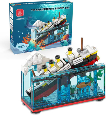 Titanic Sink and Break in Half Toy Building Blocks Set, Titanic Toys for Kids, T