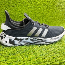 Adidas Cloudfoam Pure Boys Size 5Y Black White Athletic Running Shoes Sneakers