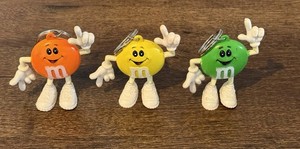 Vintage Street Kids PVC M&M Key Chains-Choose Yellow, Green, Orange