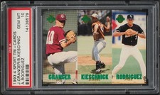 1993 CLASSIC 4 SPORT TRI-CARDS RC ALEX RODRIGUEZ/BLEDSOE/WEBBER PSA 10 GEM MINT