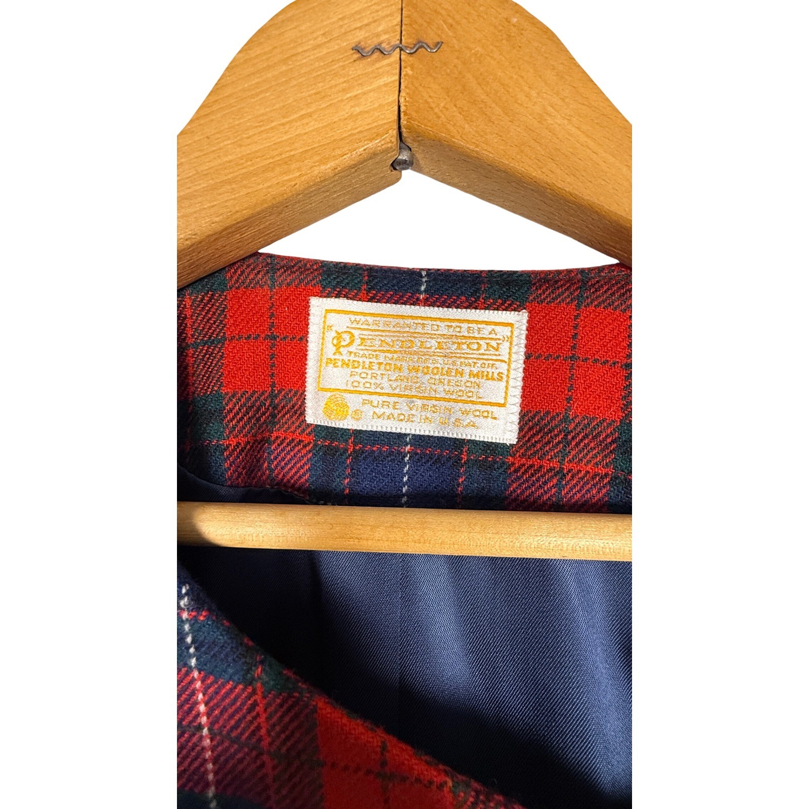 Size 8,Pendleton Wool Blazer Jacket Plaid Red Blu… - image 3