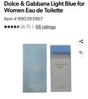 DOLCE & GABBANA LIGHT BLUE EAU DE TOILETTTE FOR WOMEN 50 ML 1.6 FL OZ — photo 1