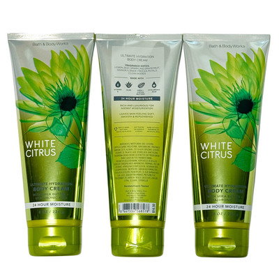 Bath & Body Works WHITE CITRUS Ultimate Hydration Body Cream 8 oz (3-Pack)