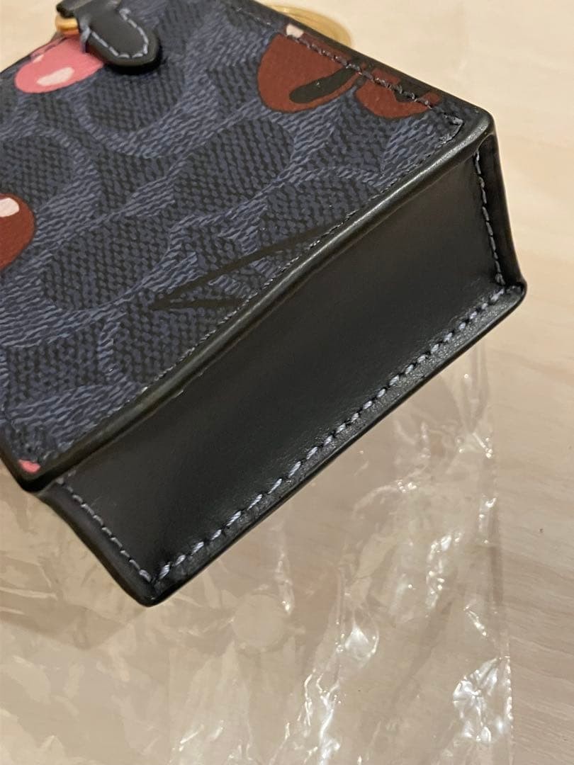 COACH cherry pattern mini bag type key ring charm - image 5