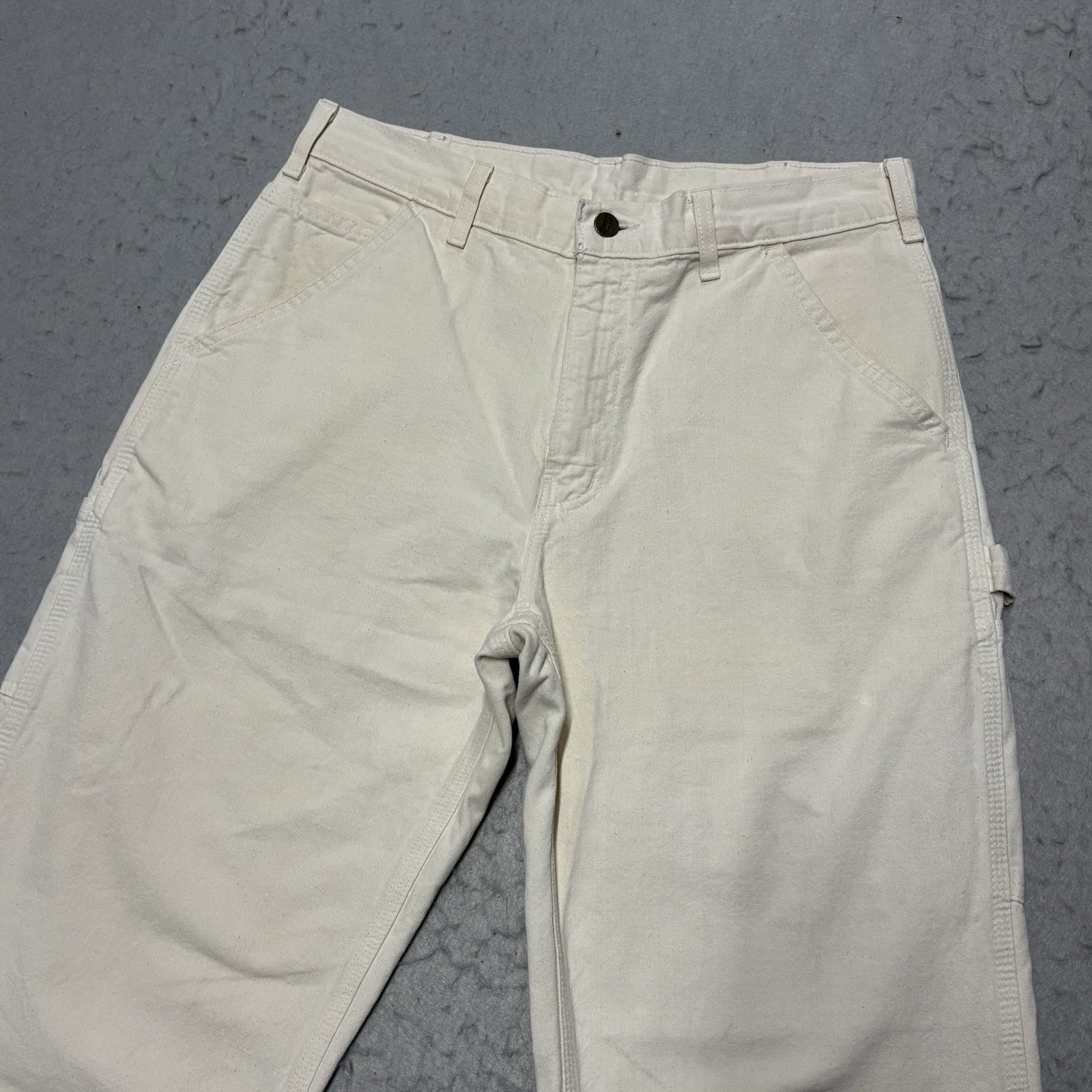 Vtg Carhartt Pants Mens 30x30 NAT B148 Natural Off White USA Made Canvas 1181 thumbnail 4