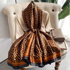 Large 180x90cm Silk Feel Polyester Scarf Elegant Print Shawl Wrap Women Fashions