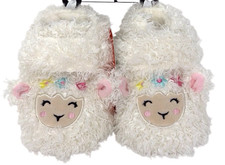 Fuzzy Lamb/Llama Toddler  s Slippers Hook -Loop Close Wonder Nation sizes 3,4,5,6