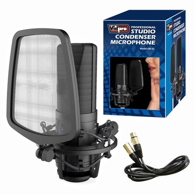 XM-SC Professional Studio Recording Cardioid Condenser XLR Microphone with Sh...