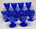 Anchor Hocking Low Fountainware Cobalt Blue VTG Tulip Sherbet Ice Cream Dish