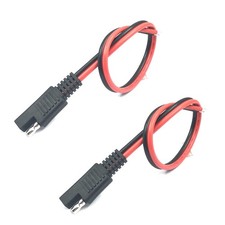 2PCS 14AWG 30CM SAE Extension Cable, 2 Pin Single Plug Quick Disconnect Power