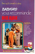 PUBLICITE   1971   BABYGRO   pyjamas enfants & Bio-Ajax