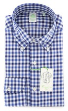 Finamore Napoli Blue Plaid Shirt - Extra Slim - 2018022618 