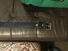 Men's Black Leather Genuine Belt 34"