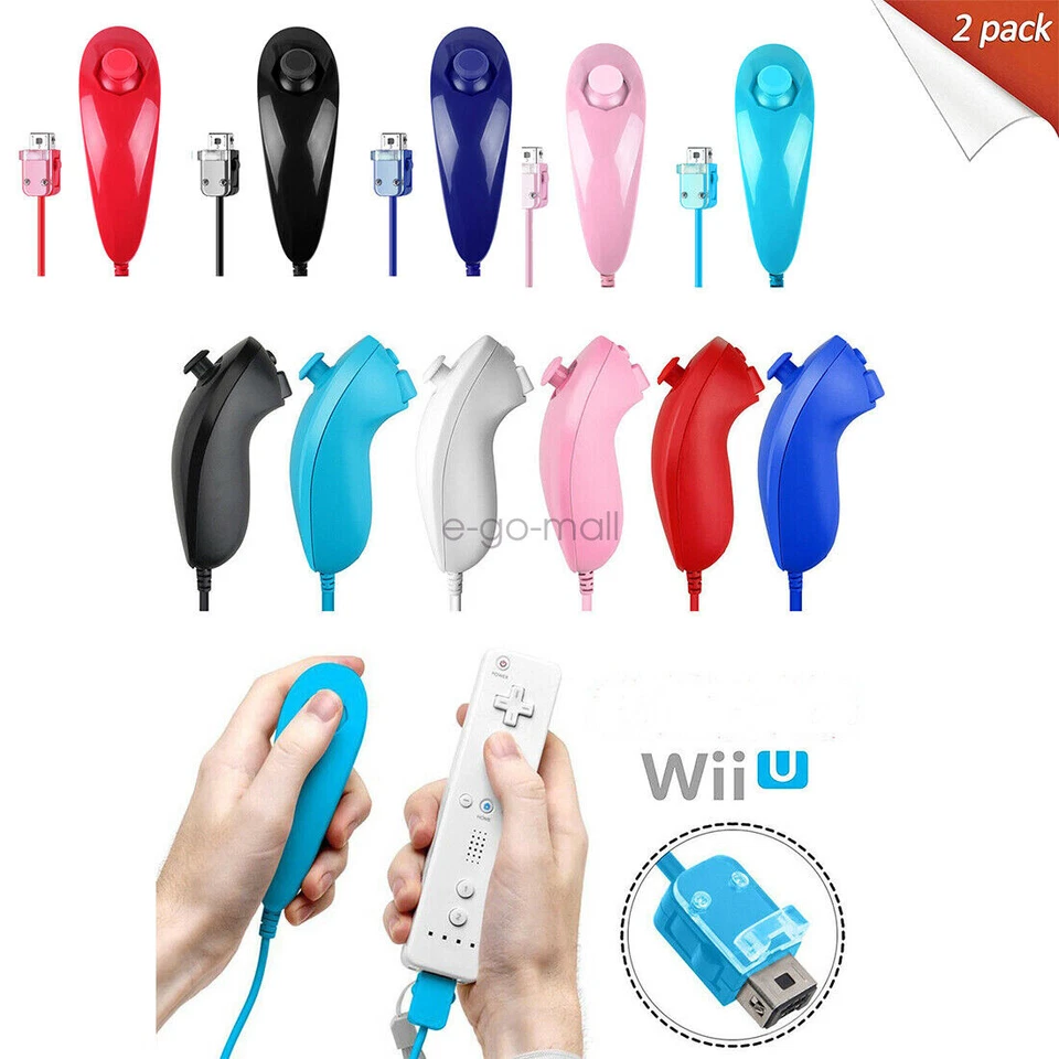 2 PCS Nunchuck Wii Nunchuk Video Game Controller for Wii & Wii U Wii remote - Image 2 of 4