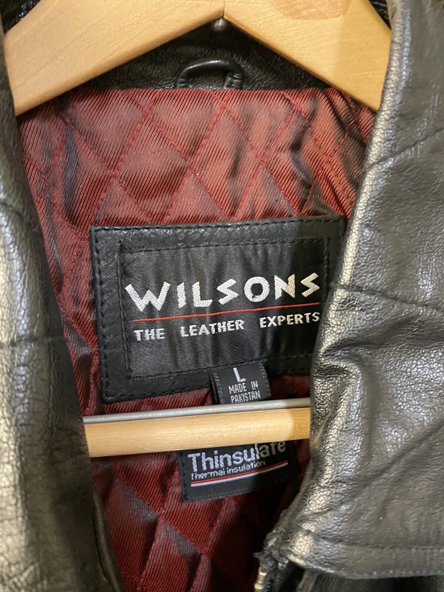 Vintage Wilson's Leather Thinsulated Biker Jacket - L | eBay Vintage Wilson's Leather Thinsulated Biker Jacket - L | eBay