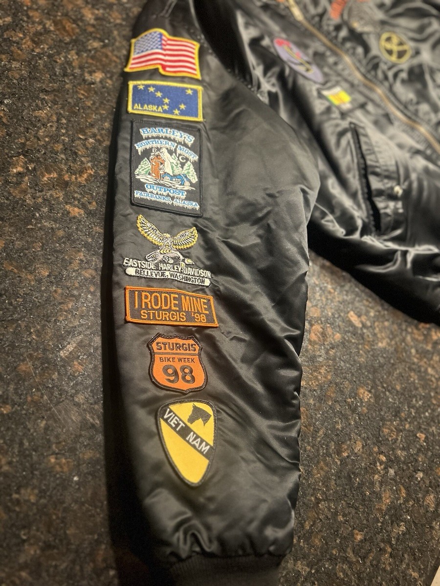 90's vintage HarleyDavidsonボンバーフライトジャケット Vintage 90s Black & Orange Reversible Harley Davidson Embroidered