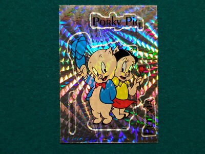 PORKY  PIG & PETUNIA PIG 1994 Prism PENINSULA VENDING MACHINE STICKER CARD NM/MT