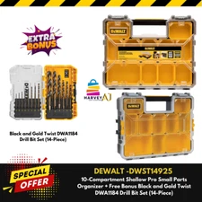 DEWALT DWST14925 10-Compartment  Pro Small Parts Organizer Bits Storage