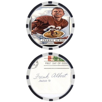Frankie Albert Stanford College Football Hall of Fame Chip - SIGNED