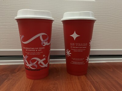 Starbucks 2021 & 2022 Red Cup 16 fl oz Grande Ribbon Star Holiday Christmas  Xmas | eBay