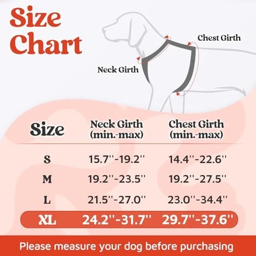 Dog Harness for Large Dogs, No Pull Dog Vest Harness X-Large Red