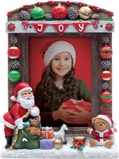 5" X 7" JOY Christmas Santa Claus Resin Light up Picture Frame