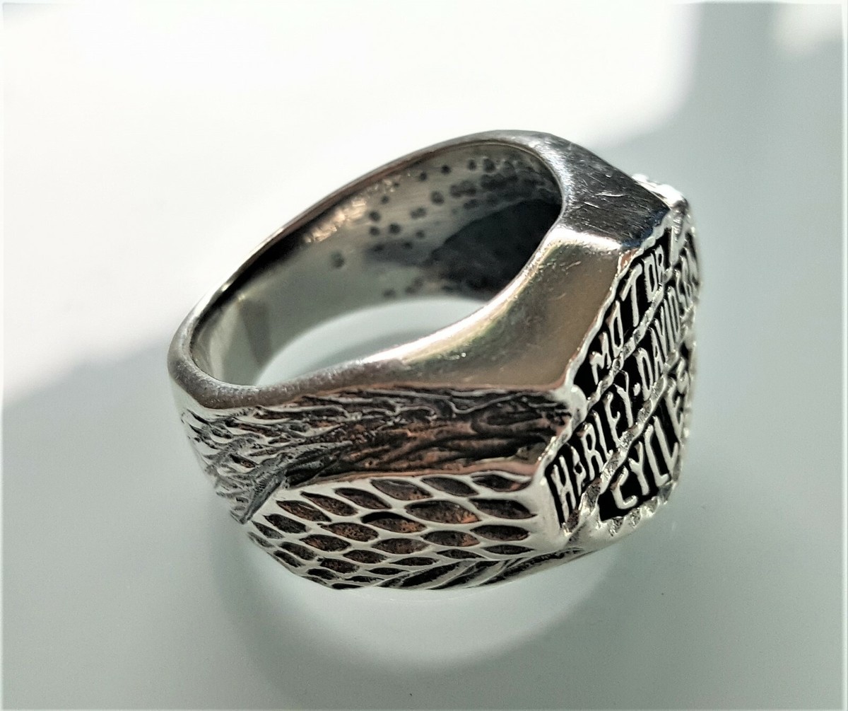 925 Sterling Silver Harley Motor CYCLES Wings Biker Rocker