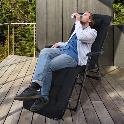 Lounge Chair, Folding Camping Cot, Adjustable Patio Chaise, Outdoor Sleeping Bed