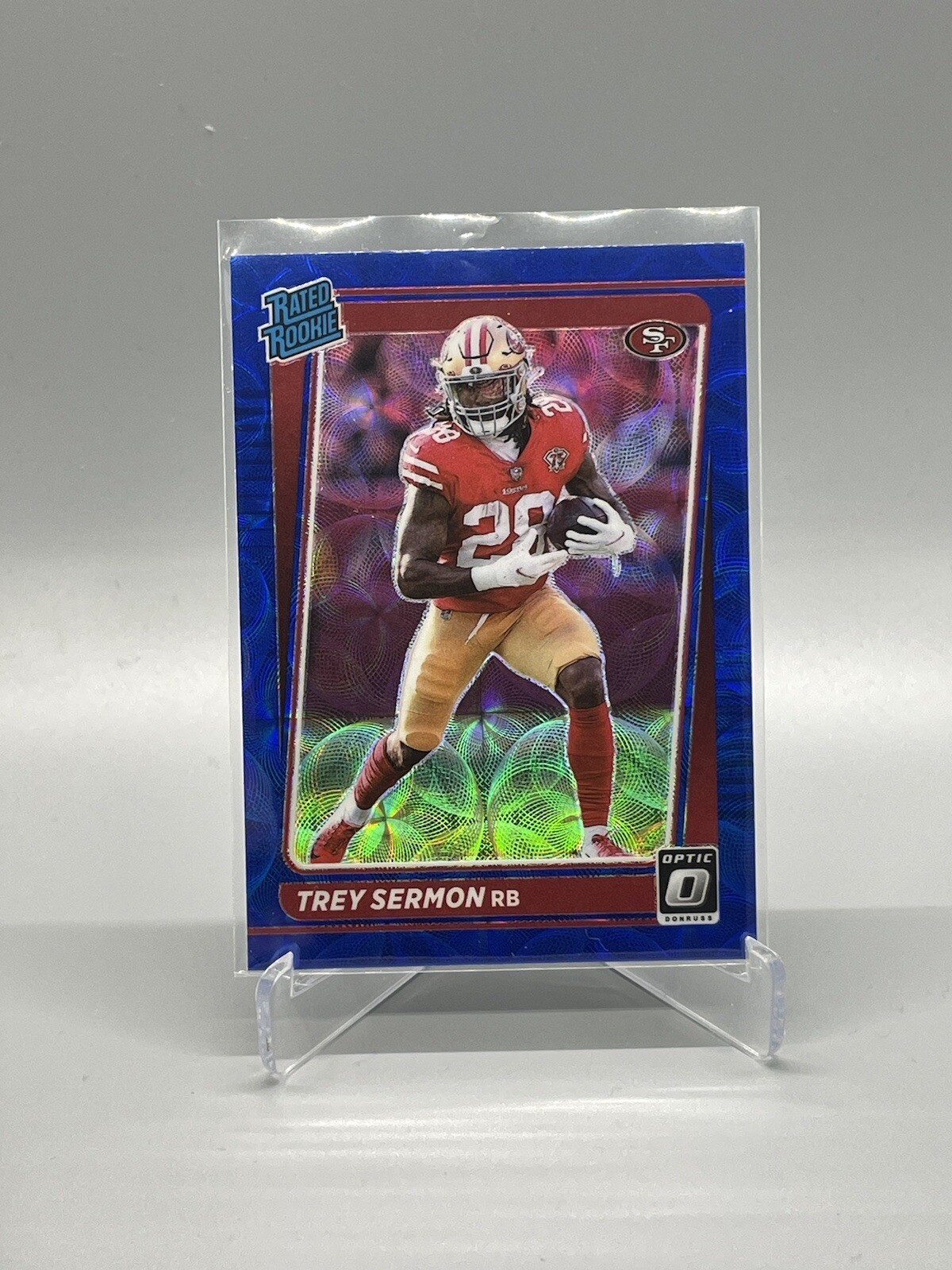 Trey Sermon 2021 Panini Donruss Optic Rated Rookie Blue Scope #224