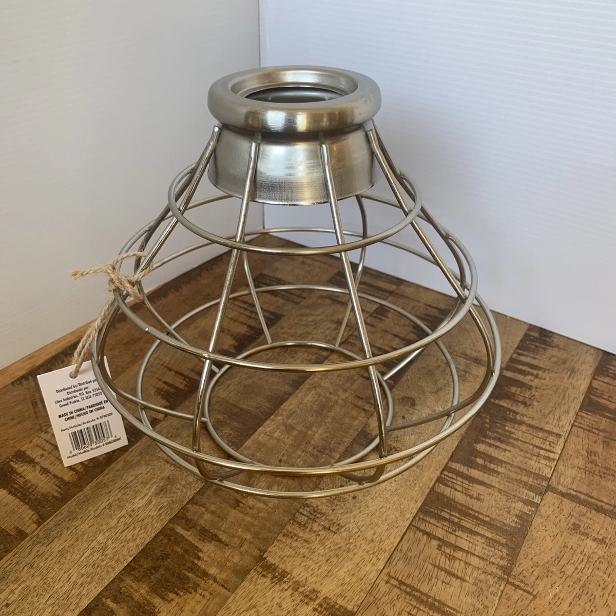Brushed nickel top cage pendant light