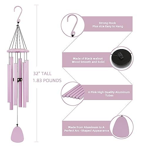 FSVGYY Wind-Chimes-Outdoor-Large-Decor, Deep Tone Soothing Assorted Colors - Picture 35 of 48