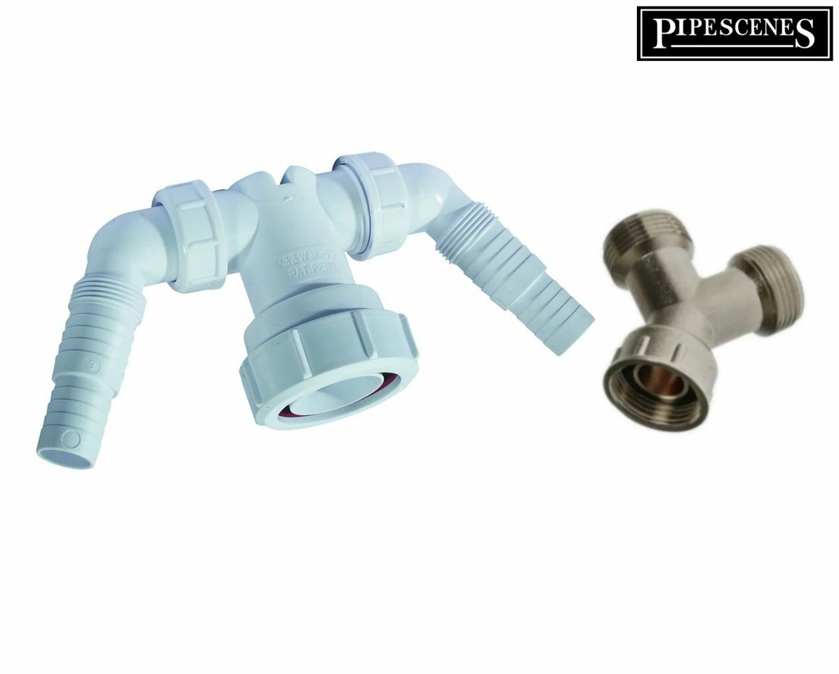 Inlet Outlet Washing Machine Dishwasher Tap Waste Y Dual
