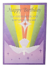 1 Birthday Greeting Card/Envelope Happy Religious Bless Happiness Health Cheer