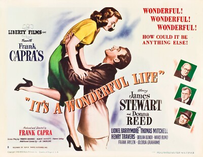 1946 Its A Wonderful Life Movie Poster 11X17 James Stewart George Bailey     