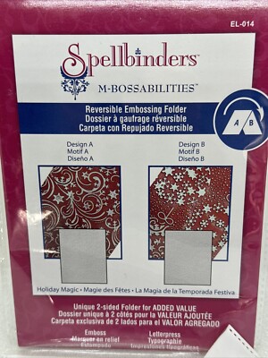 SPELLBINDERS M-BOSSABILITIES *HOLIDAY MAGIC Reversible Embossing Folder #EL-014