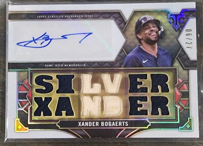 2022 Topps Triple Threads Xander Bogaerts #'d/27 Auto Jersey Patch Red Sox