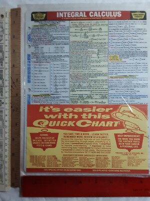 Integral Calculus Data-Guide's Quick Chart NEW simplified summary reference rare