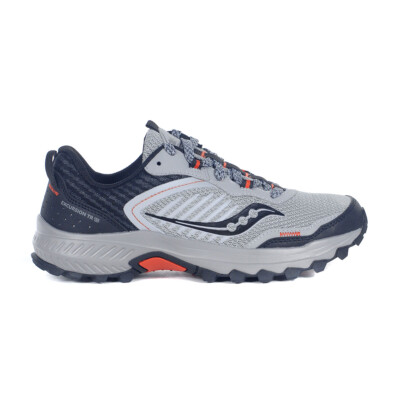 シュウ　0916 Saucony Men's Excursion TR15 Alloy/Scarlet Trail Running Shoes