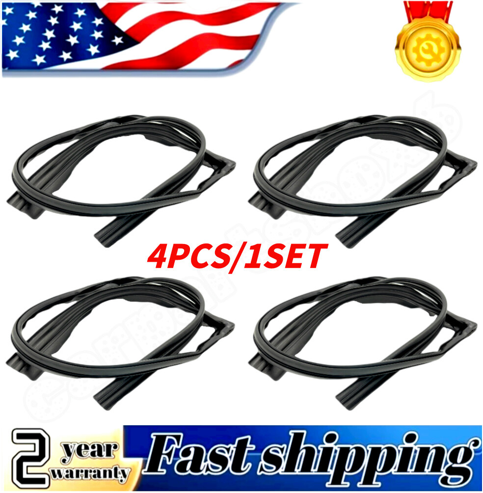 4PCS Door Glass Run Channel Weather Window Seal For Honda Civic 2012-2015