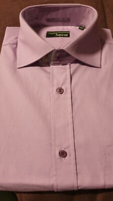 HEINE | Herren Langarm Business Hemd Gr. 40 | Lila Traube | Unifarbe | NEU OVP