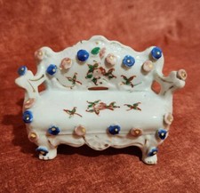 Porcelain Miniature Floral Sofa Hand Painted Japan Doll House Furniture Vintage