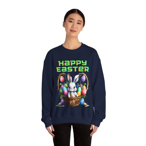 Happy Easter Bunny Basket Adult Unisex Crewneck Sweatshirt Matching Family - Picture 44 of 56