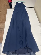 Morilee- Women’s Navy Blue Long Bridesmaids Dress- Size 8- With Dirty Marks