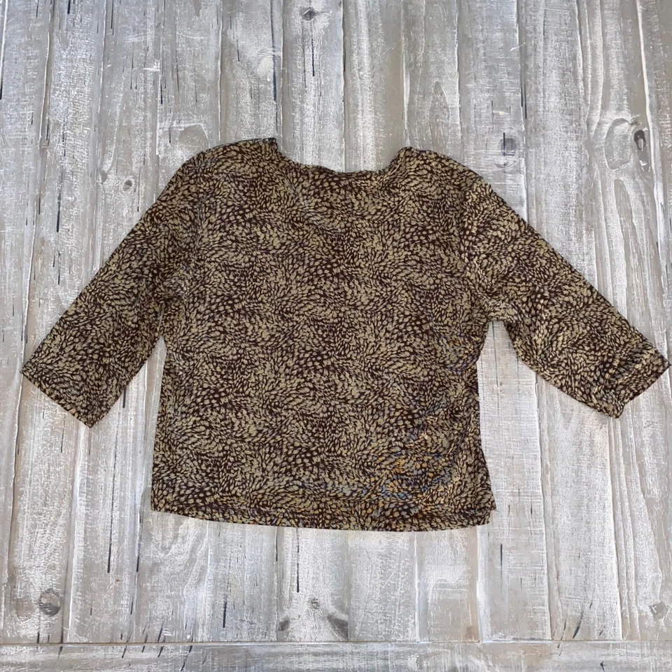 JM коллекции юбка комплект женщин большой коричневый желтовато-коричневый узор разрез эластичный пояс богемное - Изображение 3 из 4